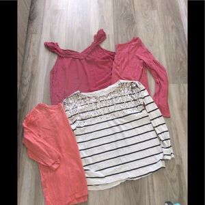 Bundle of 4 LOFT TOPS - tank top, long sleeve,